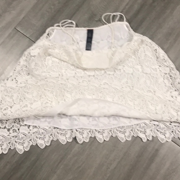 Chico’s Black Label White Lace Spaghetti Strap Top - Picture 6 of 10